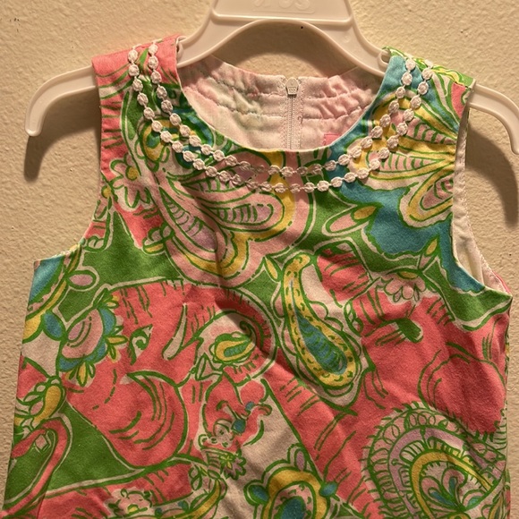 Lilly Pulitzer little girls pink and green shift dress size 4 - Picture 2 of 6